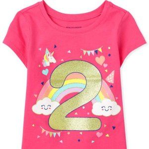 Baby And Toddler Girls Birthday 2 Graphic Tee